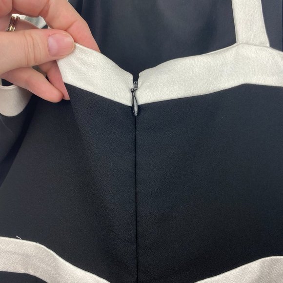 PARKER Black & White Sleeveless Strappy Shorts Romper Size Medium M - Picture 14 of 16